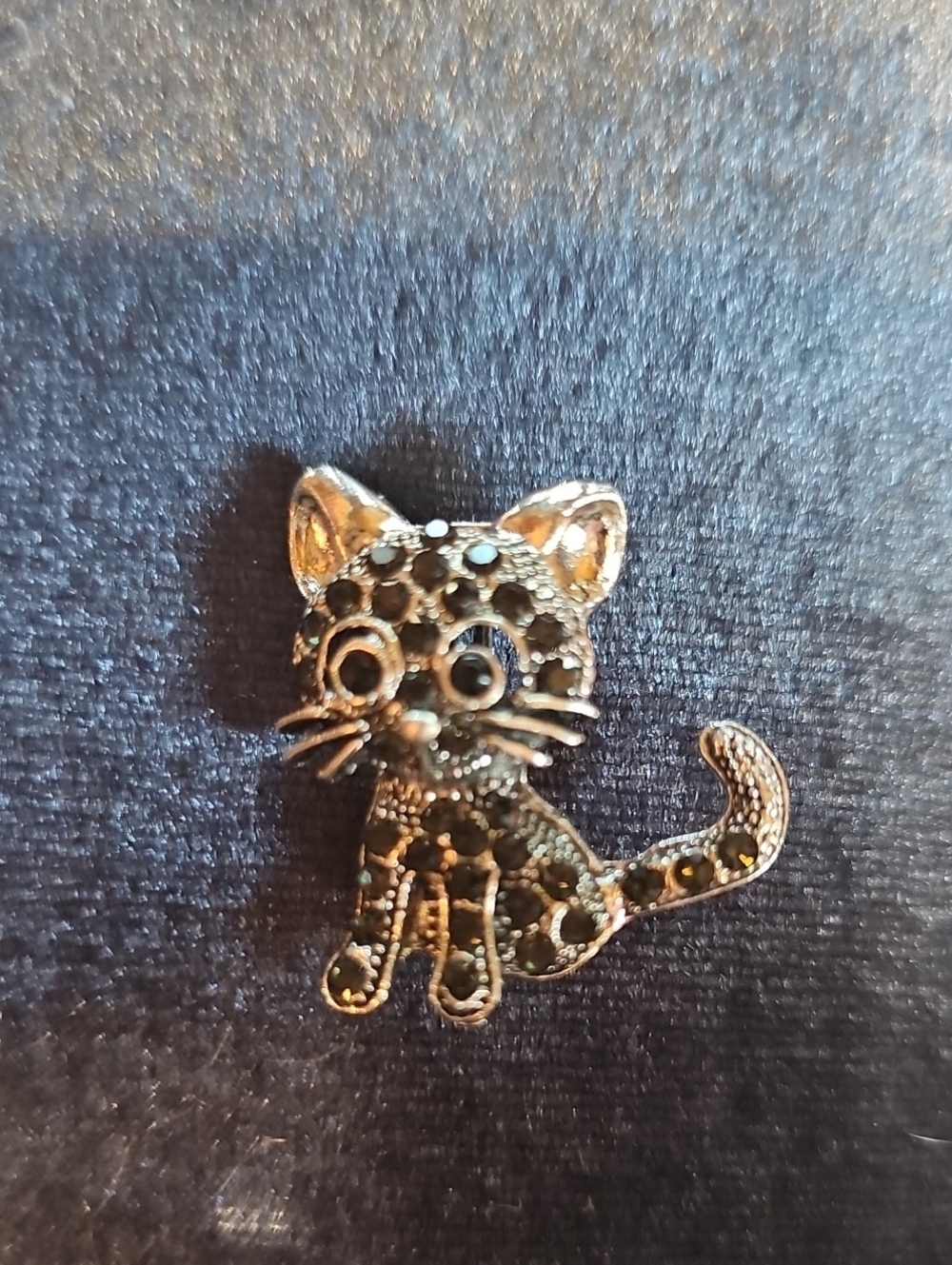 Black Cat Marquasite Pin - Cute Cat Accessory